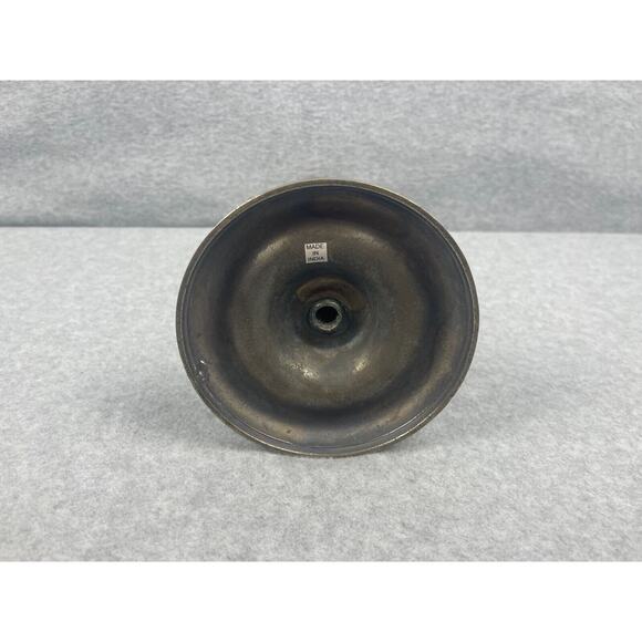 Vintage Pewter Candlestick Heavy 14" Tall Made in India Engraved 4.5" Base - Picture 5 of 7